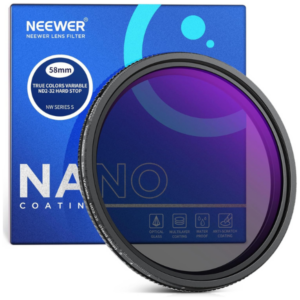 Neewer 58 mm true colors hard stop variable nd filter nd2-32 (1-5 stops) (10104246) En Tunisie
